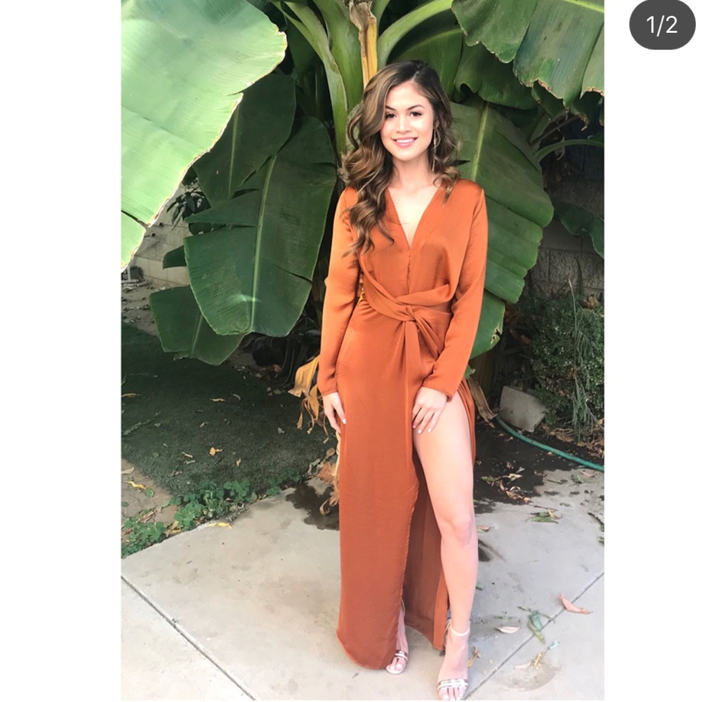 Orange slit dress